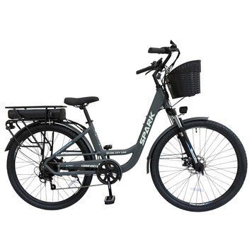 Велосипед з електромотором SPARK E-CITY COMFORT 18" 48V/500W/12,8Ah темно-сірий 218747 фото