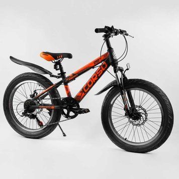 Дитячий спортивний велосипед 20 '' CORSO &laquo;AERO&raquo; 82021 (1) НАПІВФЕТ, сталева рама 11.5``, передній перемикач Shimano, задній Saiguan, 7 швидкостей 105884 фото