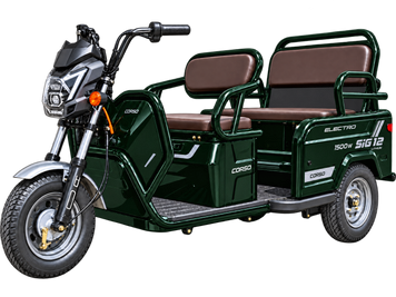 Електричний трицикл Corso &laquo;Sig 12&raquo; S-189331 ТЕМНО-ЗЕЛЕНИЙ, двигун 1500W, акумулятор 72V/30Ah LFP (літій-залізо-фосфат), колеса 350-12 198735 фото