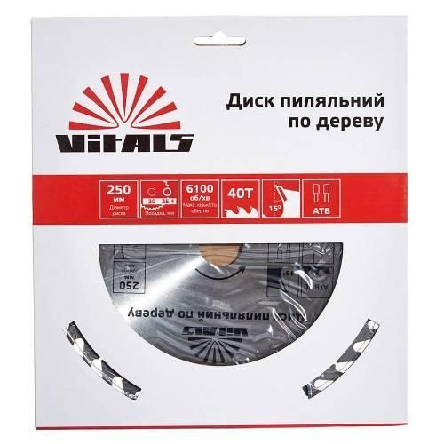 Диск пиляльний Vitals для дерева 250x30/25.4, ATB 40 000168142 фото