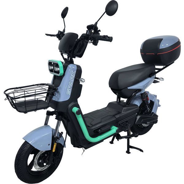 Велосипед с электромотором SPARK BOOST 14" 72V/1200W/25Ah серый с бирюзовым 249194 фото