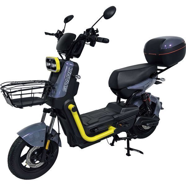 Велосипед з електромотором SPARK BOOST 14" 72V/1200W/25Ah сірий з жовтим 249193 фото