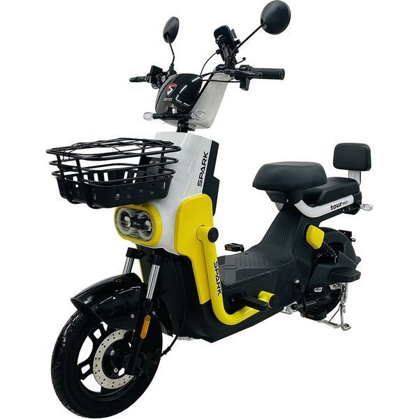Велосипед с электромотором SPARK TOUR PRO 14" 60V/1000W/20Ah белый с желтым 247723 фото