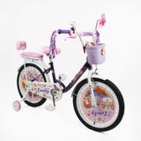 Велосипед 20" дюймів 2-х колісний "Corso" Emily ML-99802 кошик, прикраси, ручне гальмо, дзвіночок, додаткові колеса 188189 фото