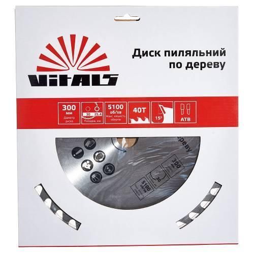 Диск пиляльний Vitals для дерева 300x30/25.4, ATB 40 000168144 фото