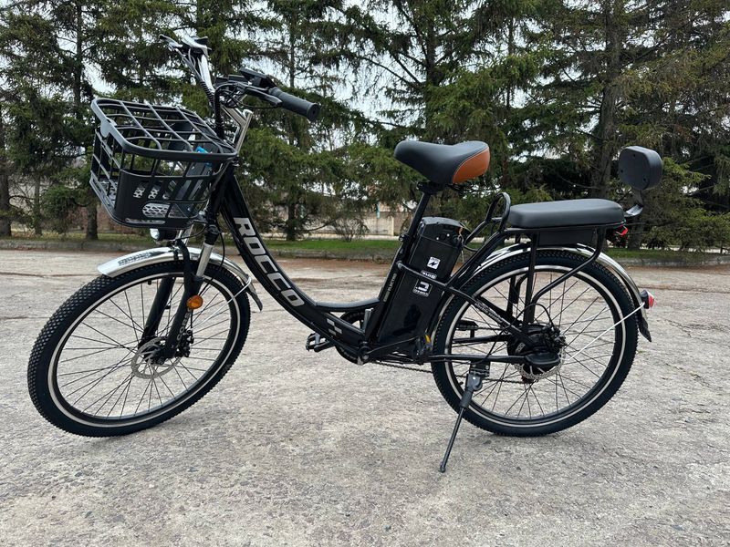 Электровелосипед Corso &laquo;ROCCO&raquo; 26" дюймов RC-90970 (1) ЧЕРНЫЙ, рама стальная, двигатель 750W, аккумулятор 48V20AH, корзина 190350 фото
