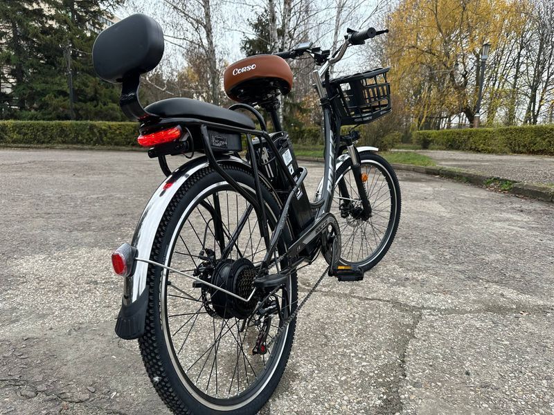 Электровелосипед Corso &laquo;ROCCO&raquo; 26" дюймов RC-90970 (1) ЧЕРНЫЙ, рама стальная, двигатель 750W, аккумулятор 48V20AH, корзина 190350 фото