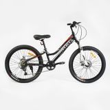 Велосипед Corso &laquo;OPTIMA&raquo; 24" дюйми TM-24100 (1) рама алюмінієва 11``, обладнання Shimano 21 швидкість, 138368 фото