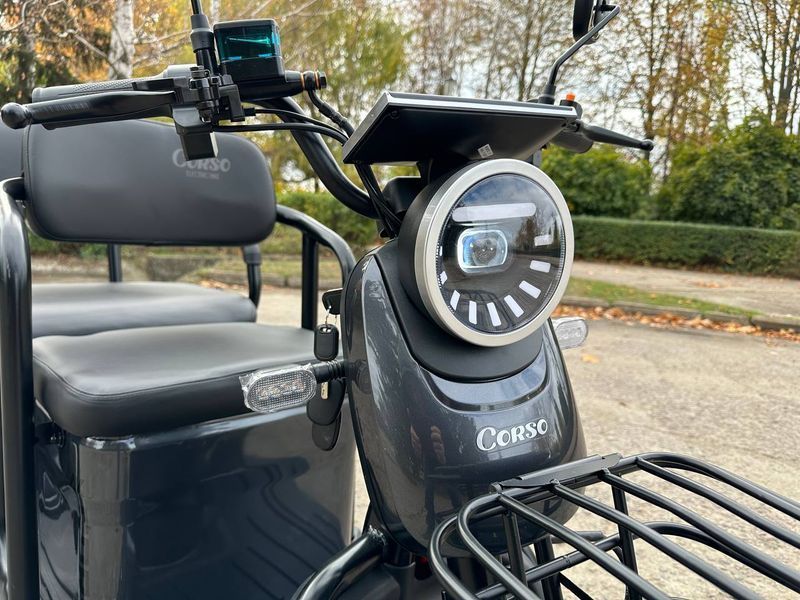Электрический трицикл Corso "RAW" RW-220075, электродвигатель 1200W, аккумулятор 72V/23Ah графеновый, колеса 300-11 182699 фото