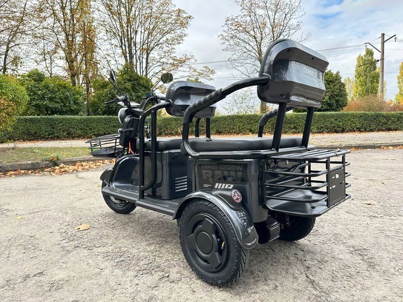 Электрический трицикл Corso "RAW" RW-220075, электродвигатель 1200W, аккумулятор 72V/23Ah графеновый, колеса 300-11 182699 фото