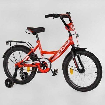 Велосипед 18" дюймів 2-х колісний "CORSO" MAXIS-18040 (1) ручне гальмо, дзвіночок, додаткові колеса, в коробціі 113614 фото