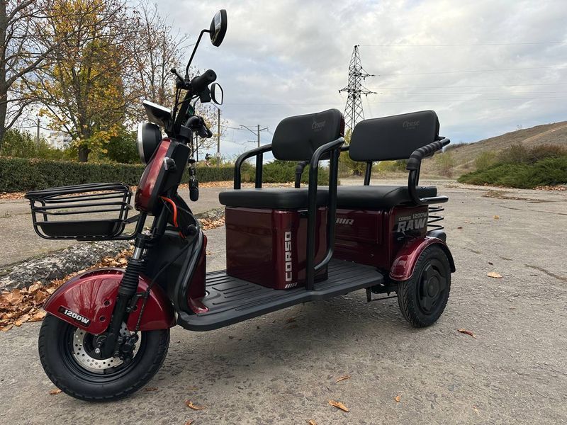 Електричний трицикл Corso &laquo;RAW&raquo; RW-756698 , електродвигун 1200W, акумулятор 72V/23Ah графеновий, колеса 300-10 182701 фото