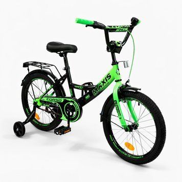 Велосипед 18" дюймов 2-х колесный "CORSO" MAXIS MX-70952 ручной тормоз, колокольчик, дополнительные колеса 189134 фото