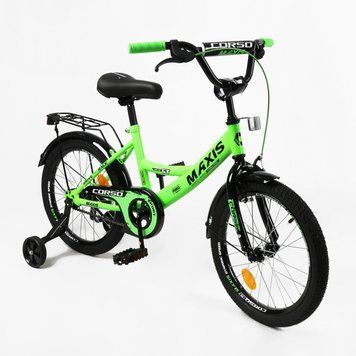 Велосипед 18" дюймов 2-х колесный "CORSO" MAXIS MX-71841 ручной тормоз, колокольчик, дополнительные колеса 189226 фото