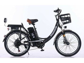 Електровелосипед Corso &laquo;ROCCO&raquo; 24" дюймів RC-70583 ТЕМНО-СІРИЙ, рама сталева, двигун 500W, акумулятор 48V20AH, корзина 185959 фото