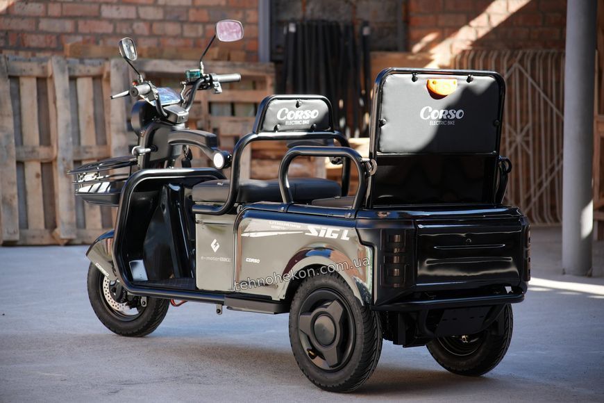 Електричний трицикл Corso &laquo;Sig L&raquo; SL-025113 , двигун 1200W, акумулятор 72V/24Ah літій-залізно-фосфатний, колеса 300-10 192022 фото