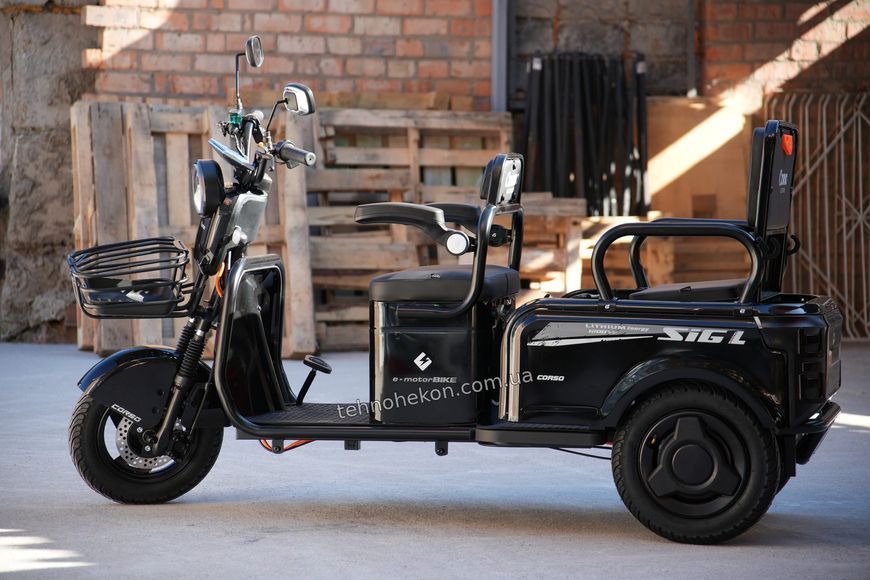 Електричний трицикл Corso &laquo;Sig L&raquo; SL-025113 , двигун 1200W, акумулятор 72V/24Ah літій-залізно-фосфатний, колеса 300-10 192022 фото