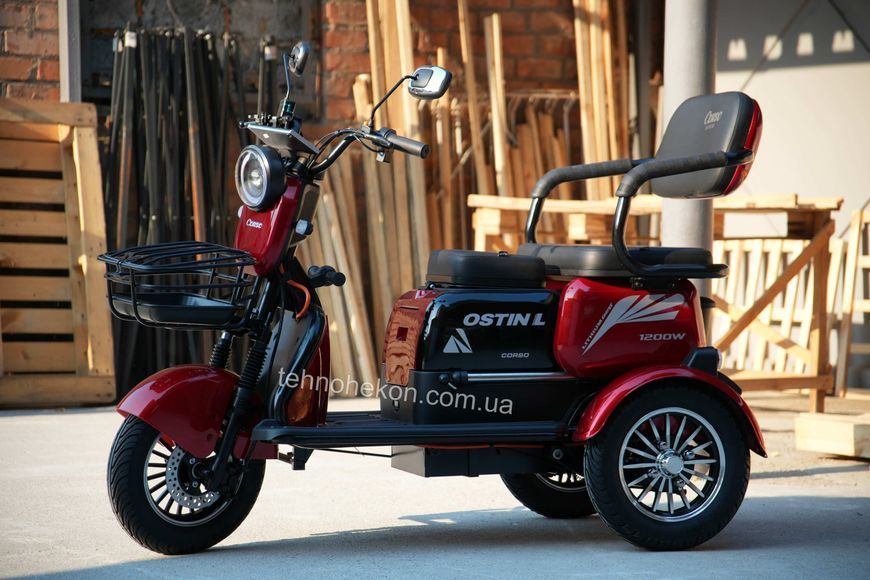 Електричний трицикл Corso &laquo;Ostin L&raquo; NL-434017, двигун 1200W, акумулятор 72V/24Ah літій-залізно-фосфатний, колеса 300-10 191593 фото