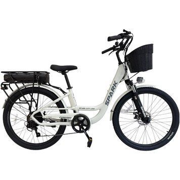 Велосипед с электромотором SPARK E-CITY COMFORT 17" 48V/500W/12,8Ah светло-серый 218746 фото