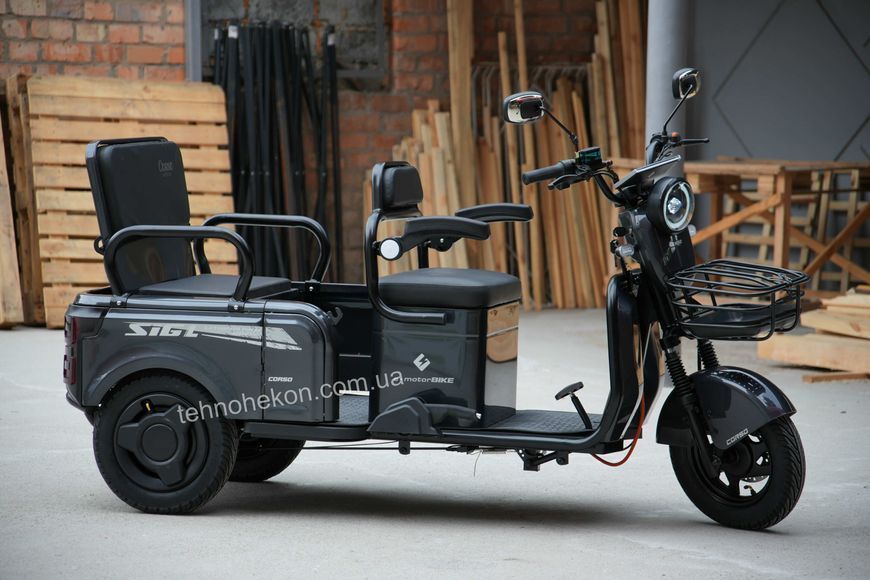Електричний трицикл Corso &laquo;Sig L&raquo; SL-080177 , двигун 1200W, акумулятор 72V/24Ah літій-залізно-фосфатний, колеса 300-10 192019 фото